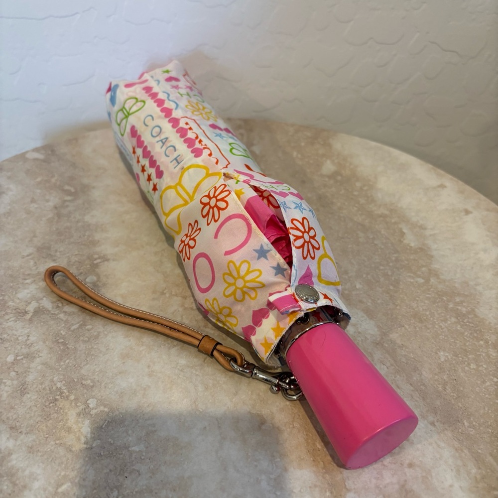 Coach y2k butterfly logo monogram nylon umbrella